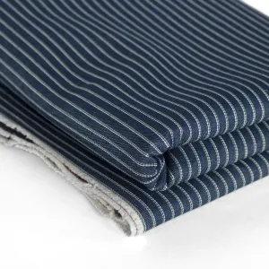 11.5oz Retro Striped Raw Denim - Indigo/Tan/White