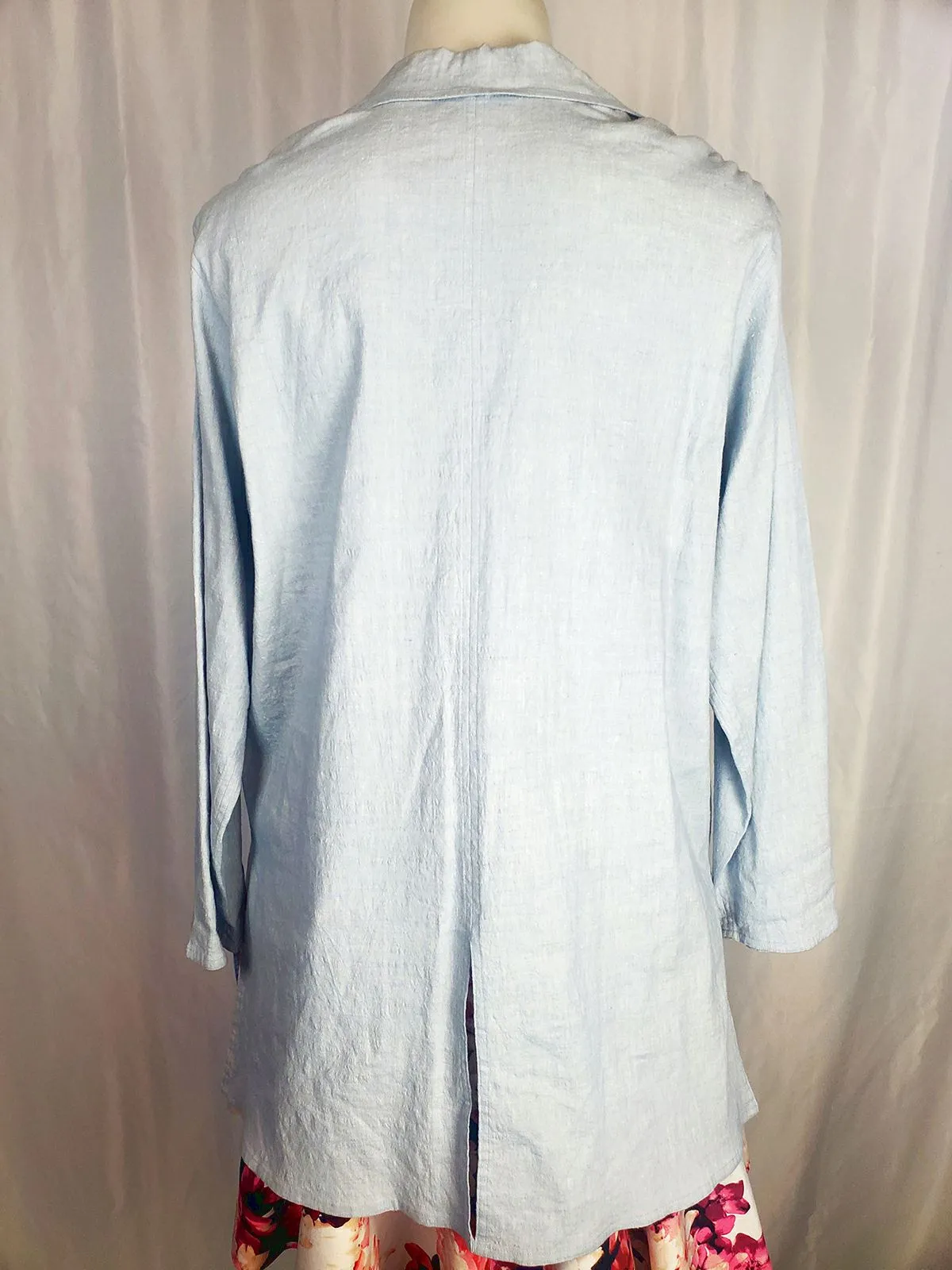ADRI Size 14 Light Blue Linen Shirt