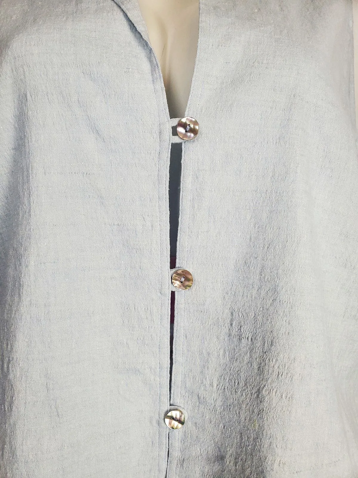 ADRI Size 14 Light Blue Linen Shirt