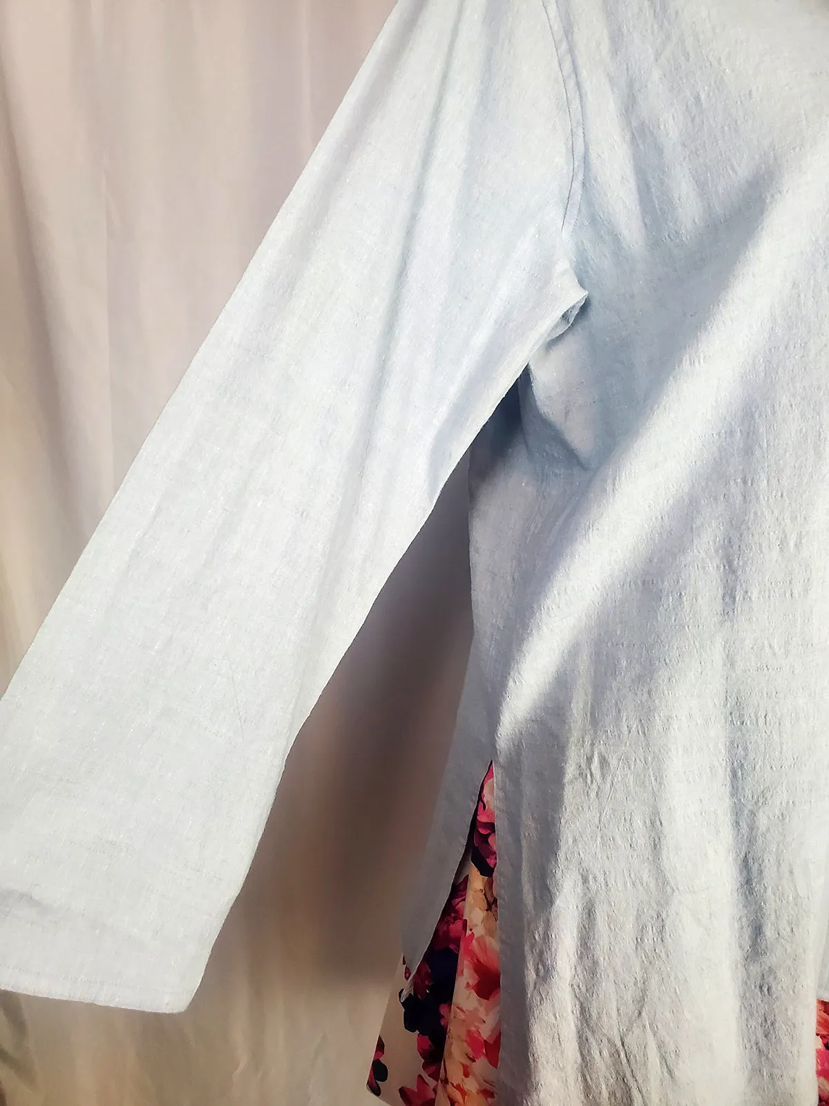 ADRI Size 14 Light Blue Linen Shirt