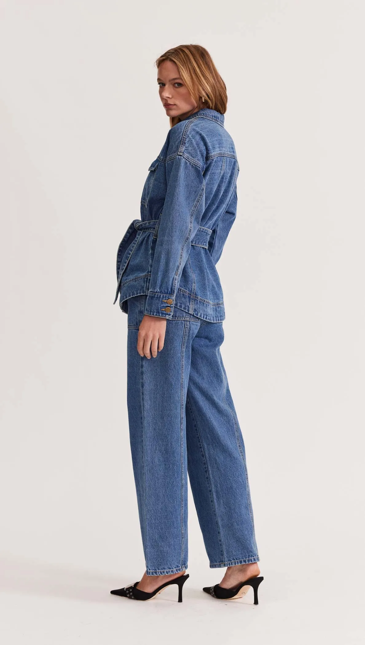 Alita Denim Shacket | Mid Blue