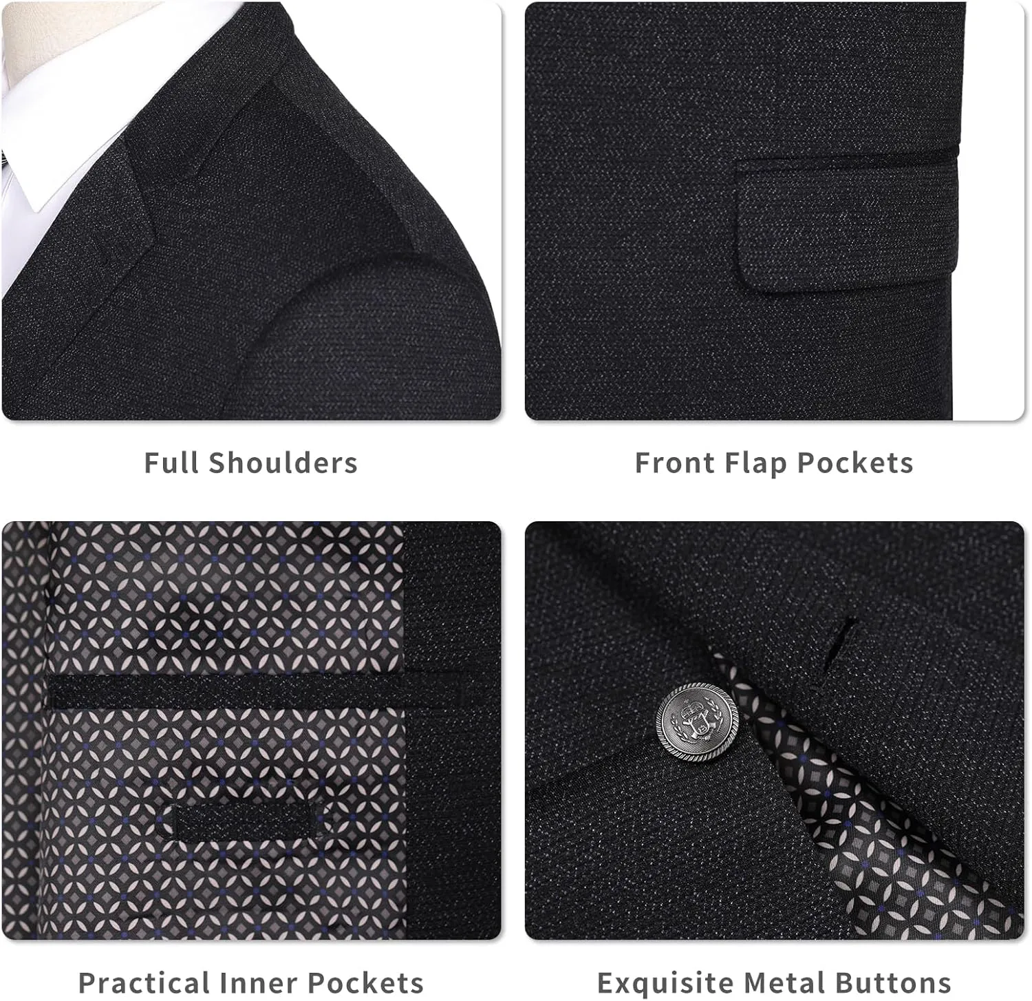 AMY ZHU Men's Sport Coat Knit Classic Fit Blazer Single Breasted 2 Button Notch Lapel Suit Jacket for Daily