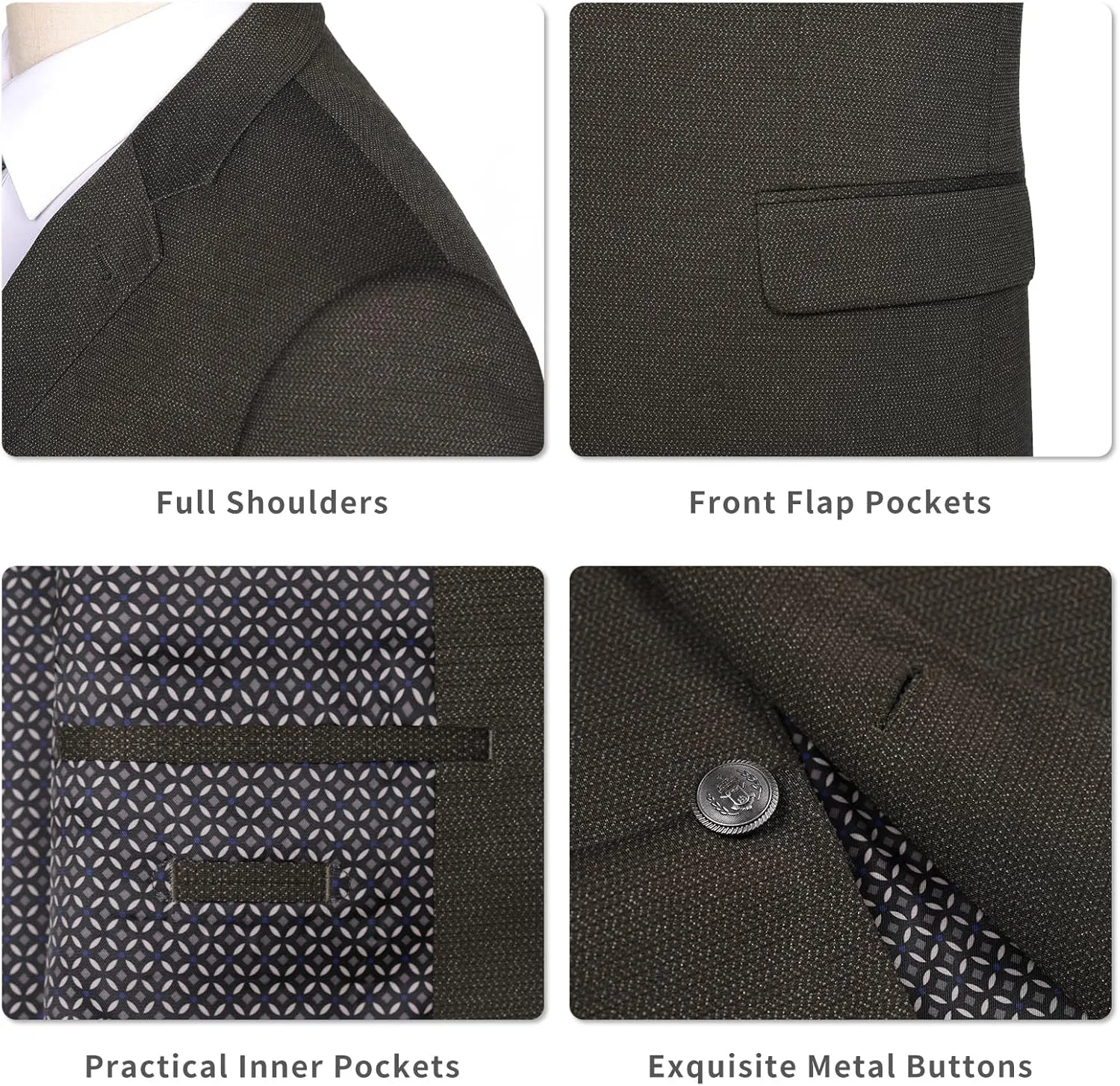 AMY ZHU Men's Sport Coat Knit Classic Fit Blazer Single Breasted 2 Button Notch Lapel Suit Jacket for Daily