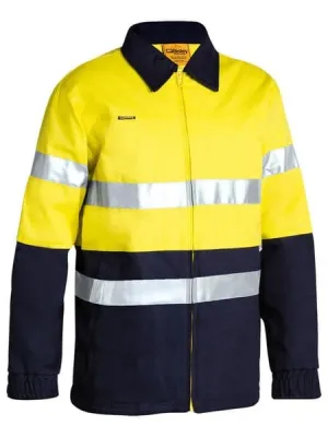 Bisley 2 Tone Hi Vis Drill Jacket 3M Reflective Tape (BK6710T)