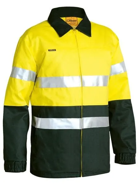 Bisley 2 Tone Hi Vis Drill Jacket 3M Reflective Tape (BK6710T)