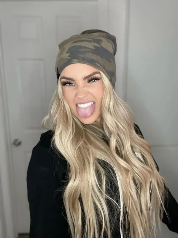 Brown Camo | Cozy Sweater Knit Beanie (ADULT SIZE)