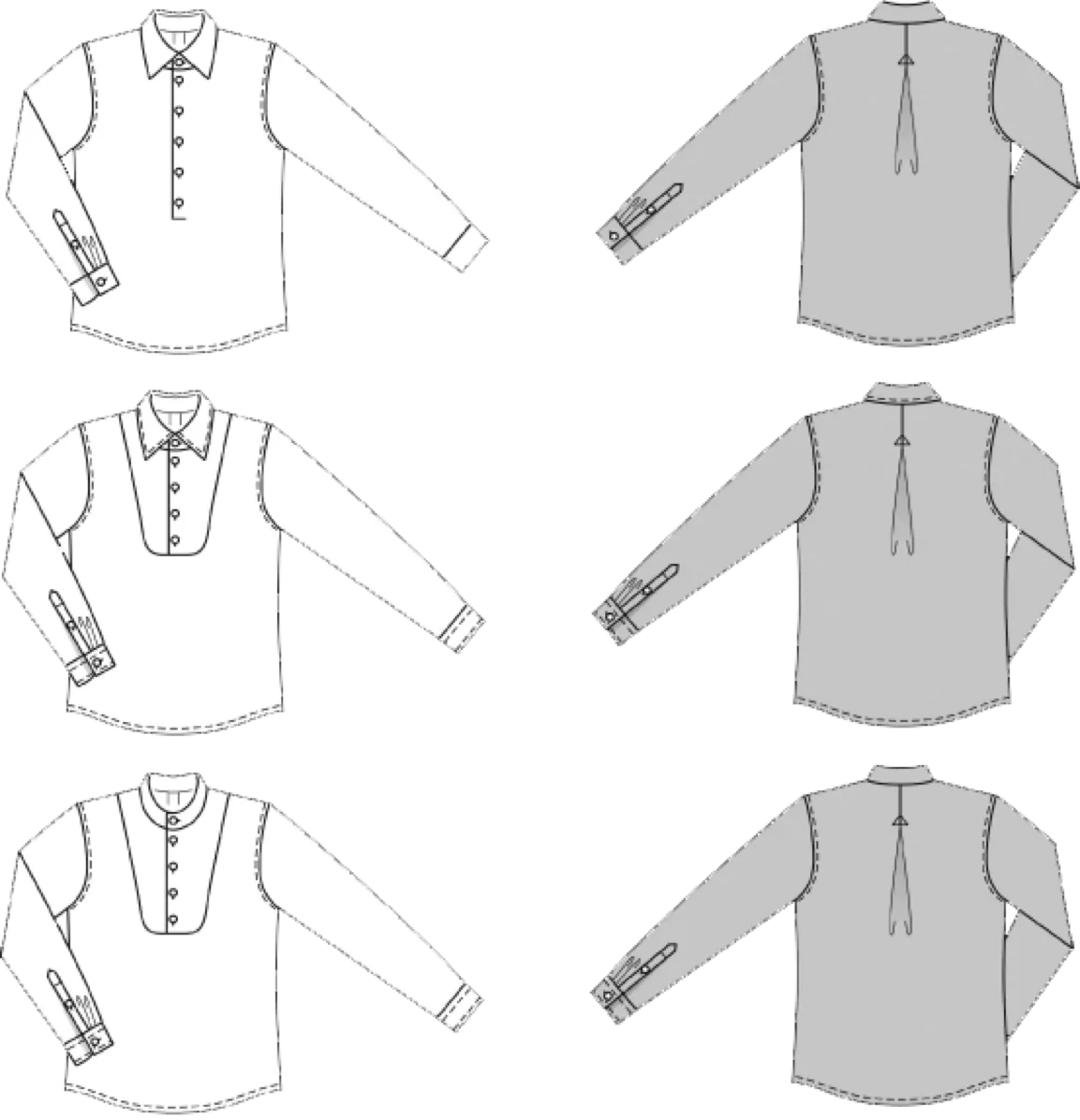 Burda 7525 Mens' Long Sleeve Shirt Pattern