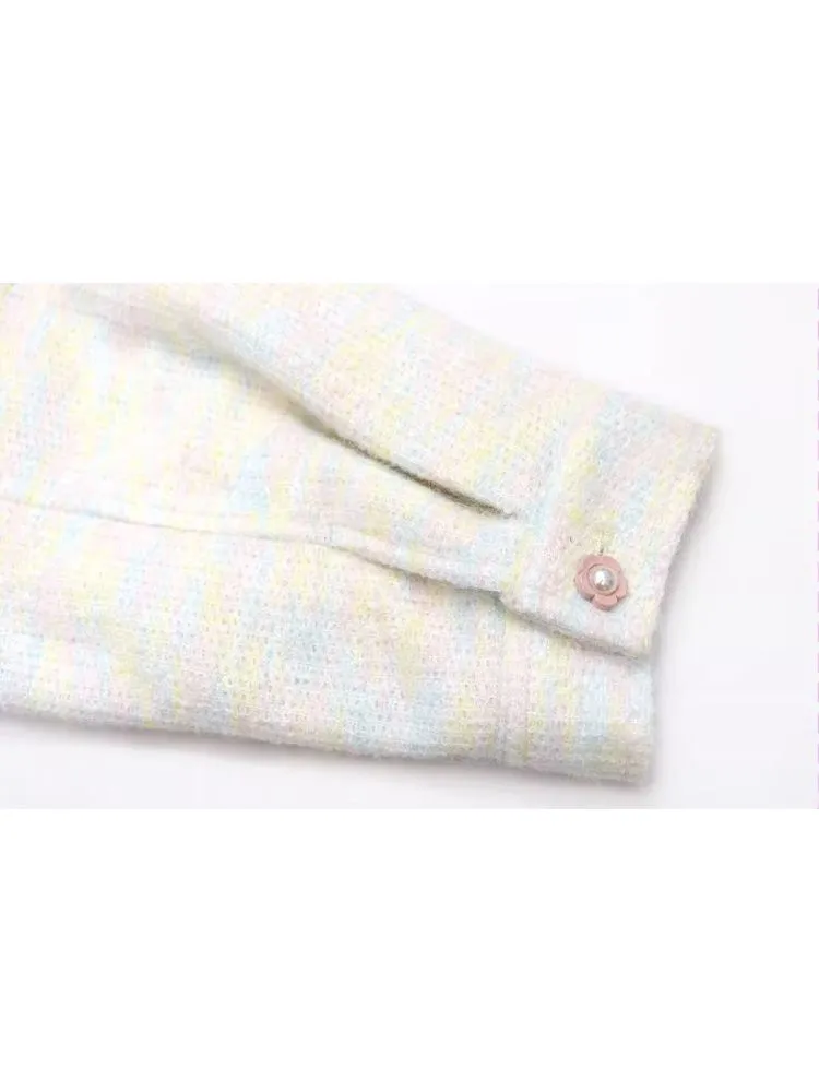 Colorful tweed warm jacket【s0000005262】