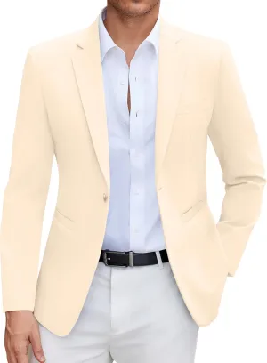 COOFANDY Mens Casual Blazer Slim Fit Suit Jacket Lightweight One Button Business Sport Coats