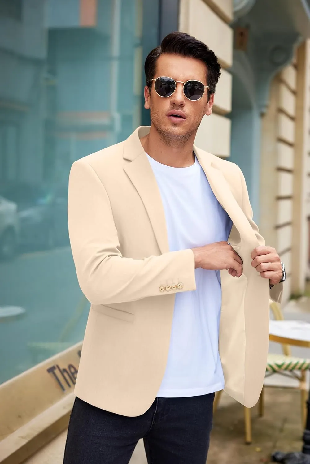 COOFANDY Mens Casual Blazer Slim Fit Suit Jacket Lightweight One Button Business Sport Coats