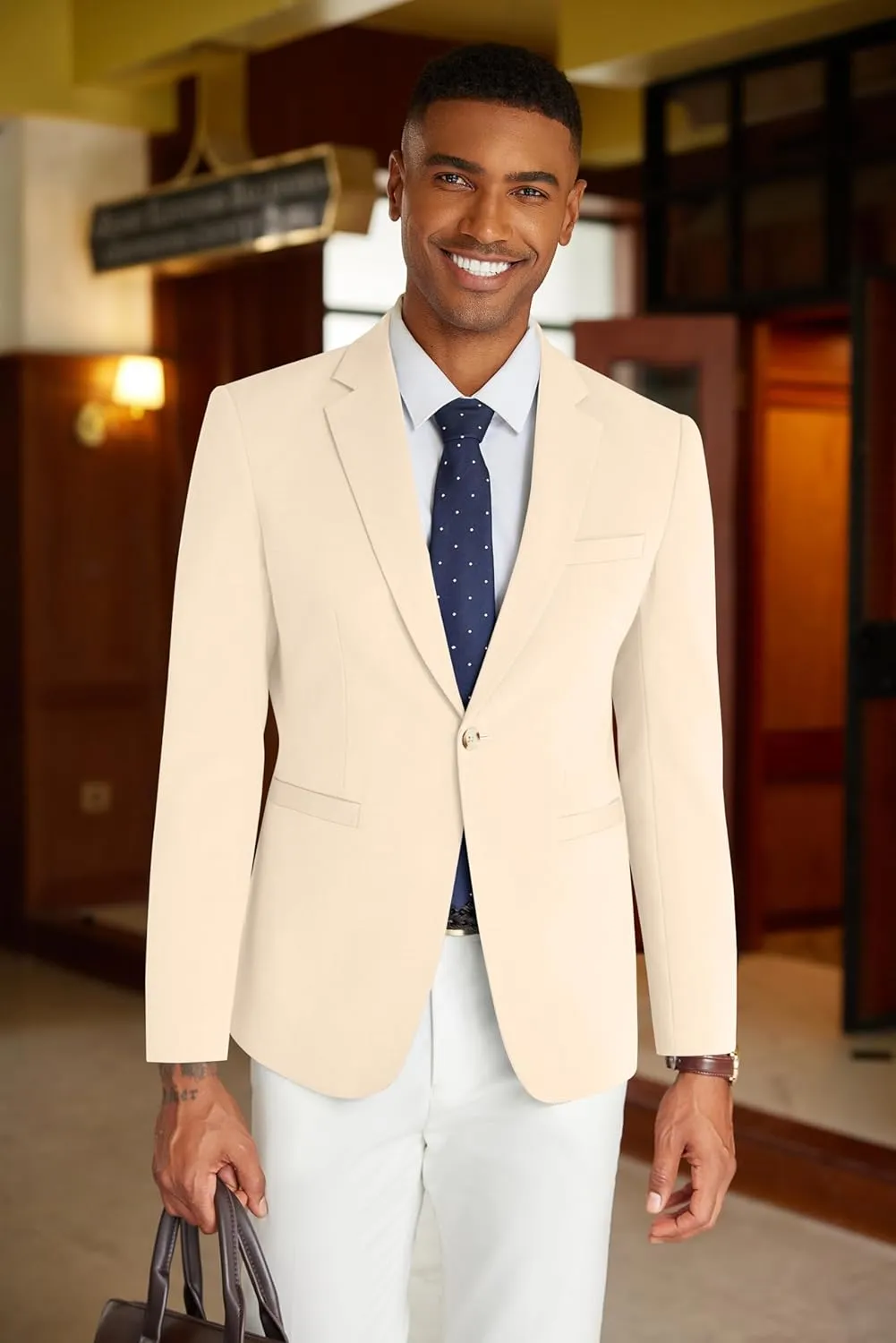 COOFANDY Mens Casual Blazer Slim Fit Suit Jacket Lightweight One Button Business Sport Coats