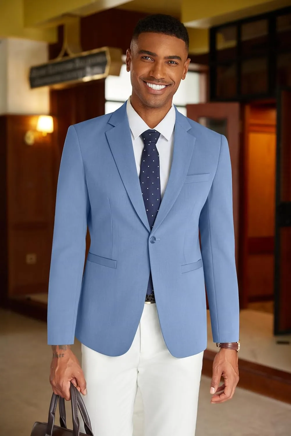 COOFANDY Mens Casual Blazer Slim Fit Suit Jacket Lightweight One Button Business Sport Coats