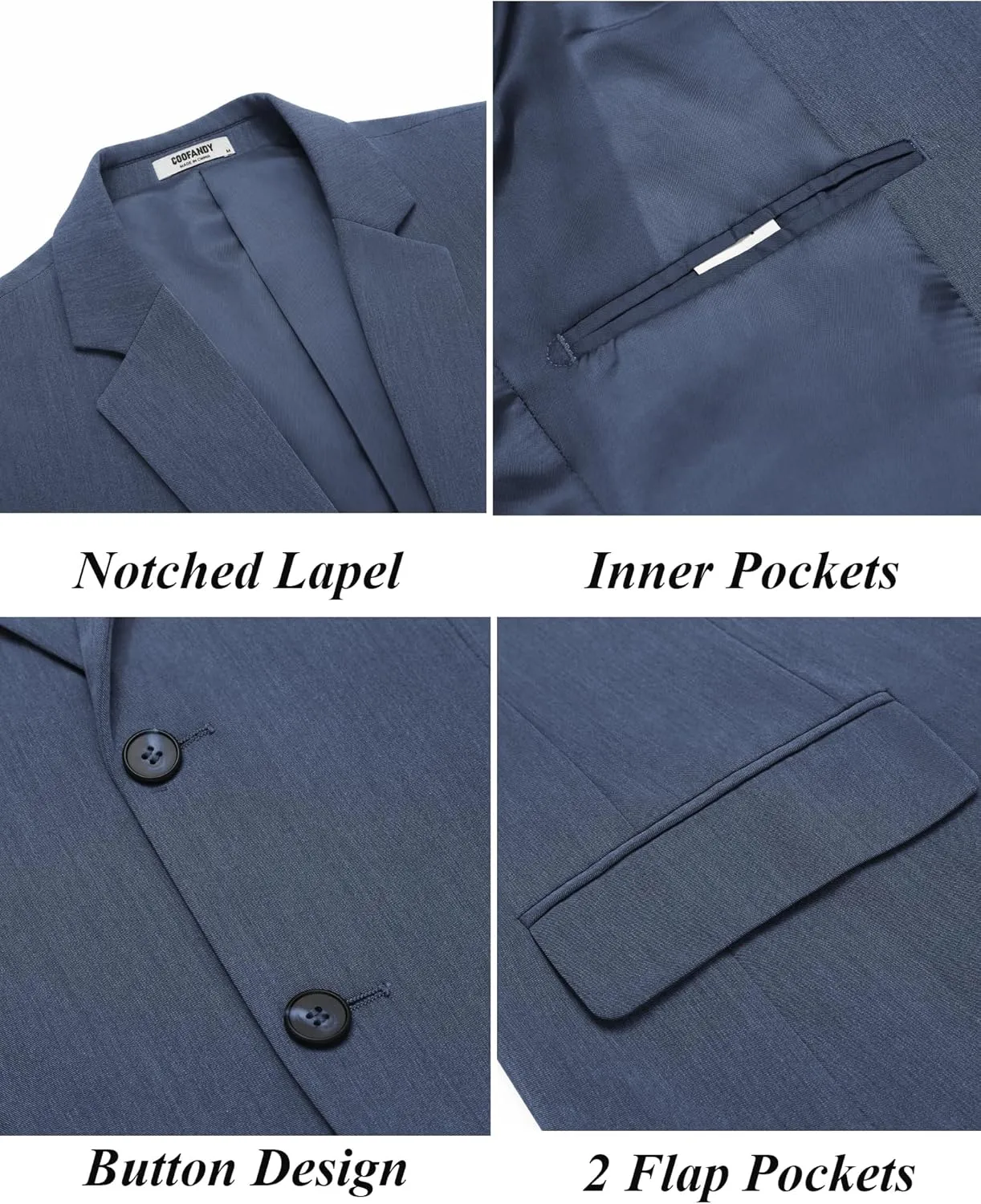 COOFANDY Mens Casual Blazer Slim Fit Suit Jacket Two Button Lightweight Sport Coat