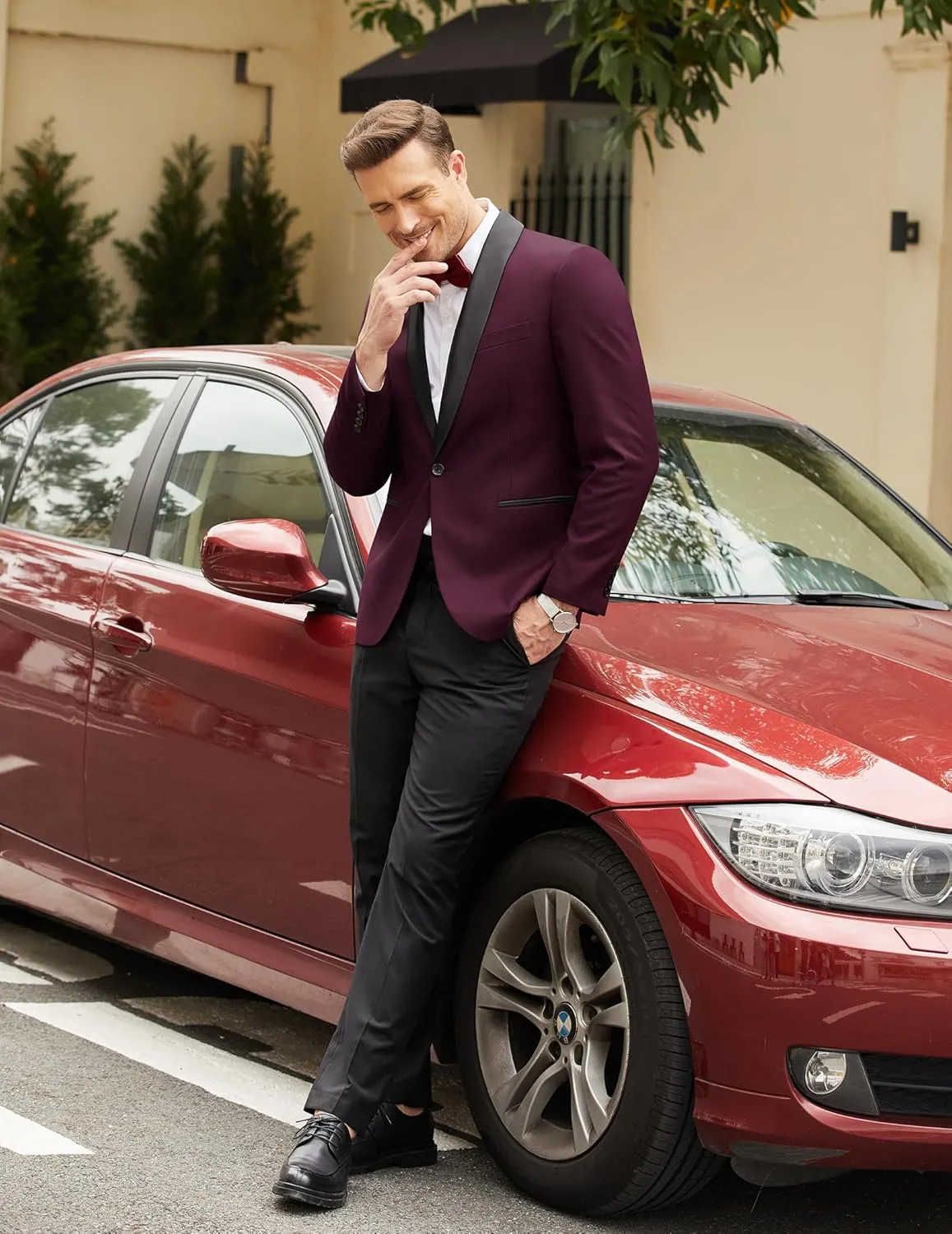 COOFANDY Men's Tuxedo Jacket One Button Dress Suit Blazer Jacket for Wedding Dinner Prom Party