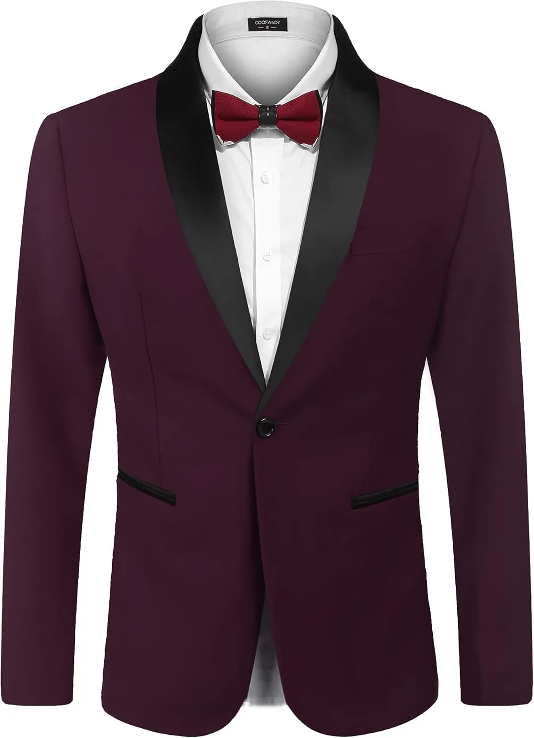 COOFANDY Men's Tuxedo Jacket One Button Dress Suit Blazer Jacket for Wedding Dinner Prom Party