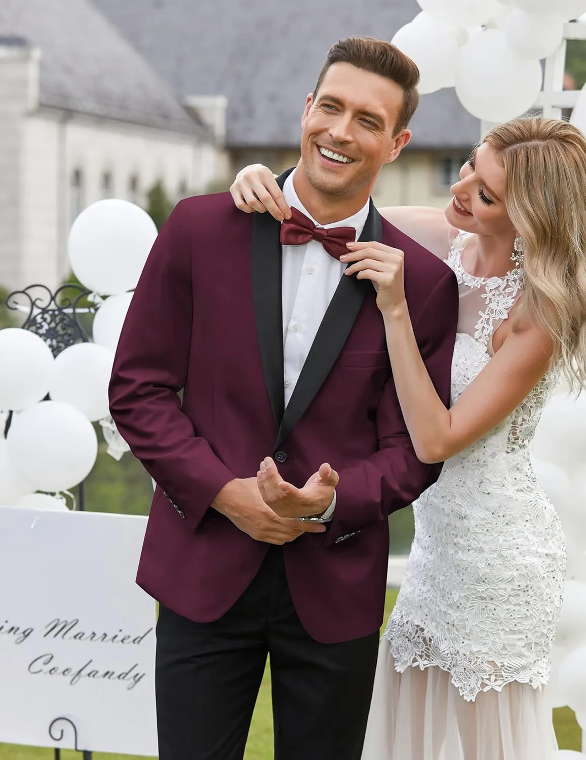 COOFANDY Men's Tuxedo Jacket One Button Dress Suit Blazer Jacket for Wedding Dinner Prom Party