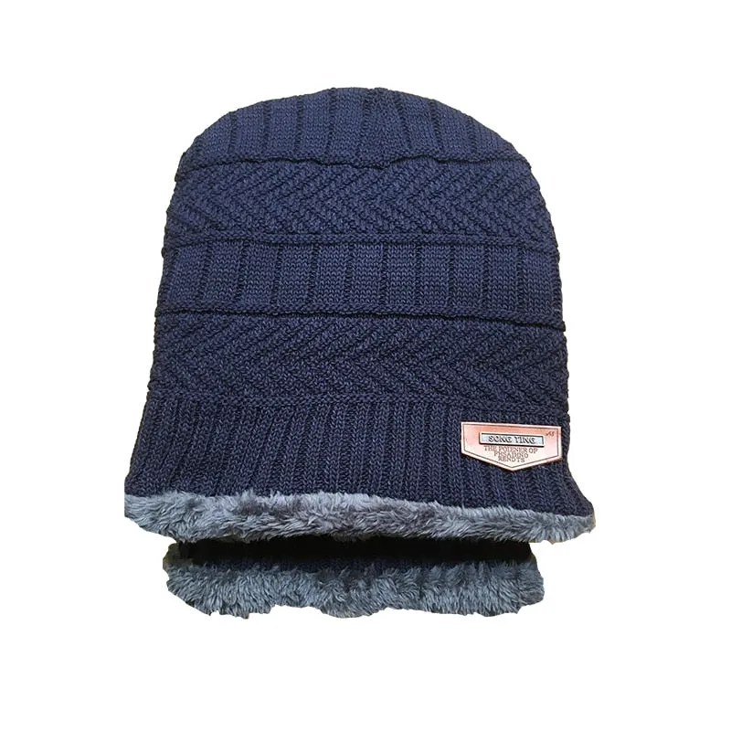 Coral Fleece Scarf Soft Men's Beanie