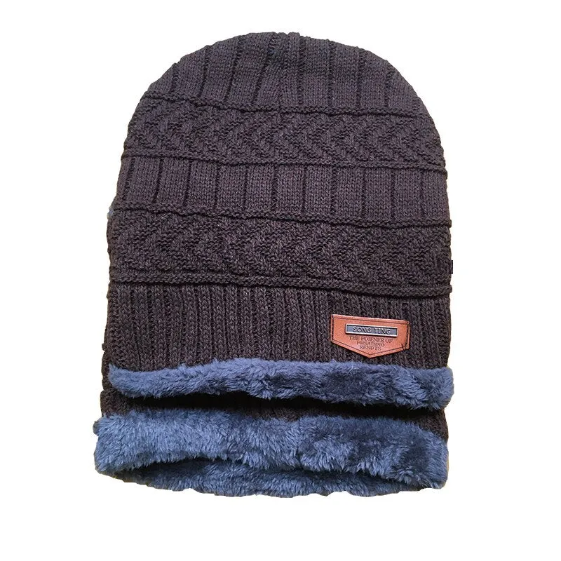 Coral Fleece Scarf Soft Men's Beanie