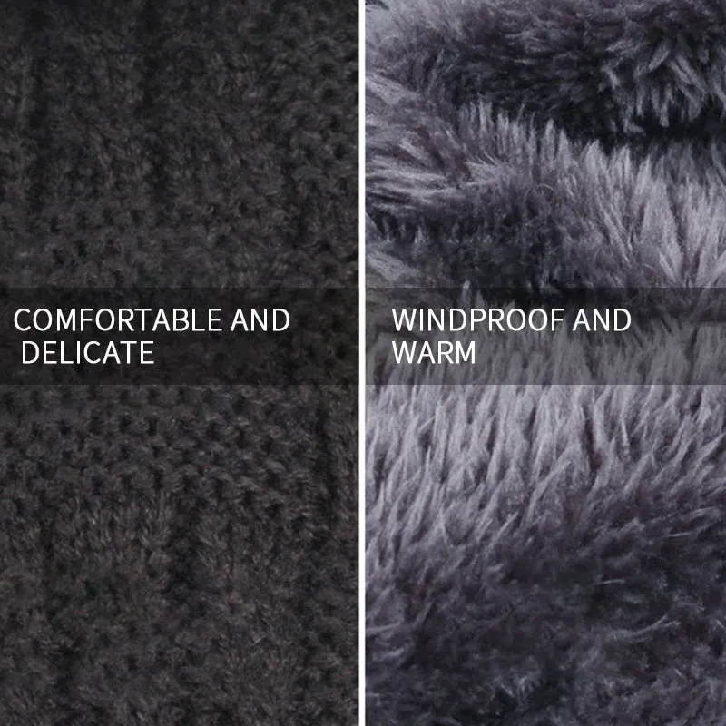 Coral Fleece Scarf Soft Men's Beanie