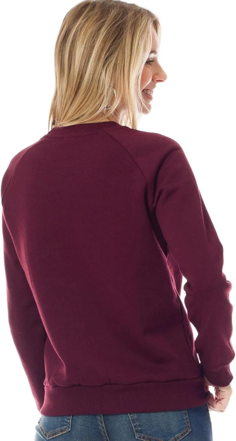 Design by Olivia Women's Basic Soft & Comfortable Pullover Fleece Crewneck Sweatshirt Fall Outfits