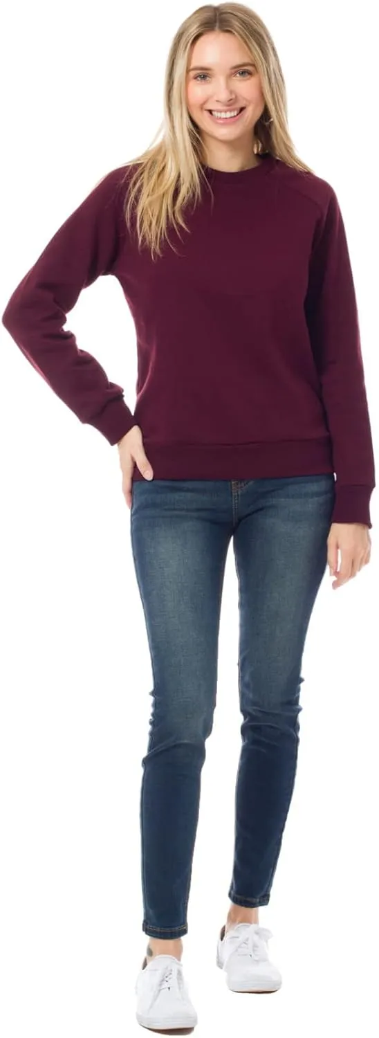 Design by Olivia Women's Basic Soft & Comfortable Pullover Fleece Crewneck Sweatshirt Fall Outfits