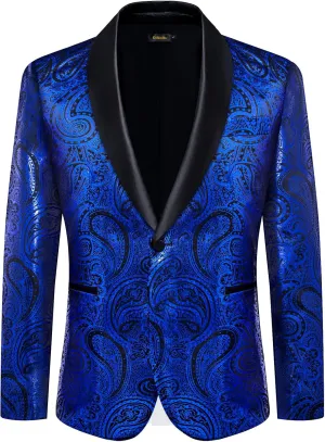DiBanGu Mens Suit Jacket Blazer Wedding Blazer One Button Mens Tux Dress Suit Jacket Shawl Lapel for Dinner Prom Party