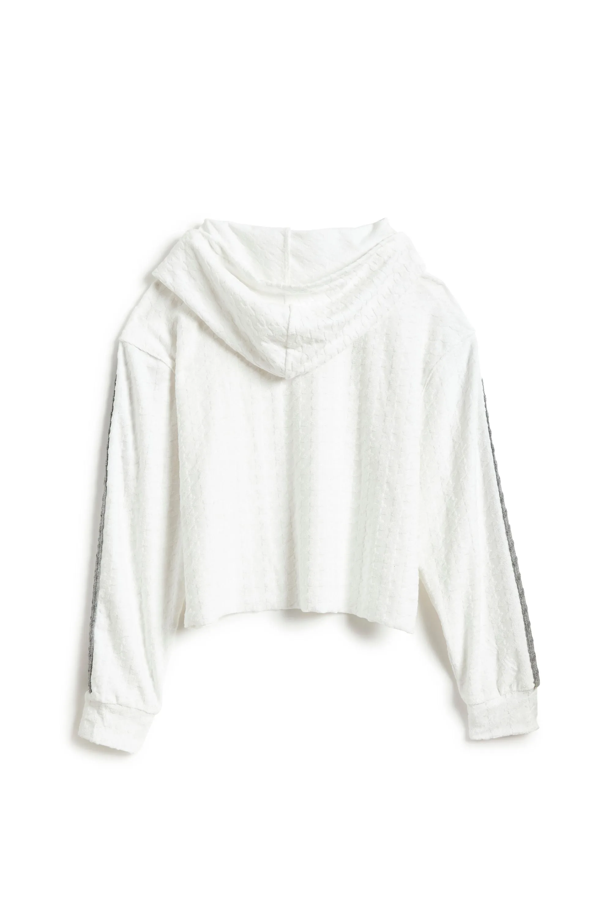 Embossed Houndstooth French Terry Hoodie