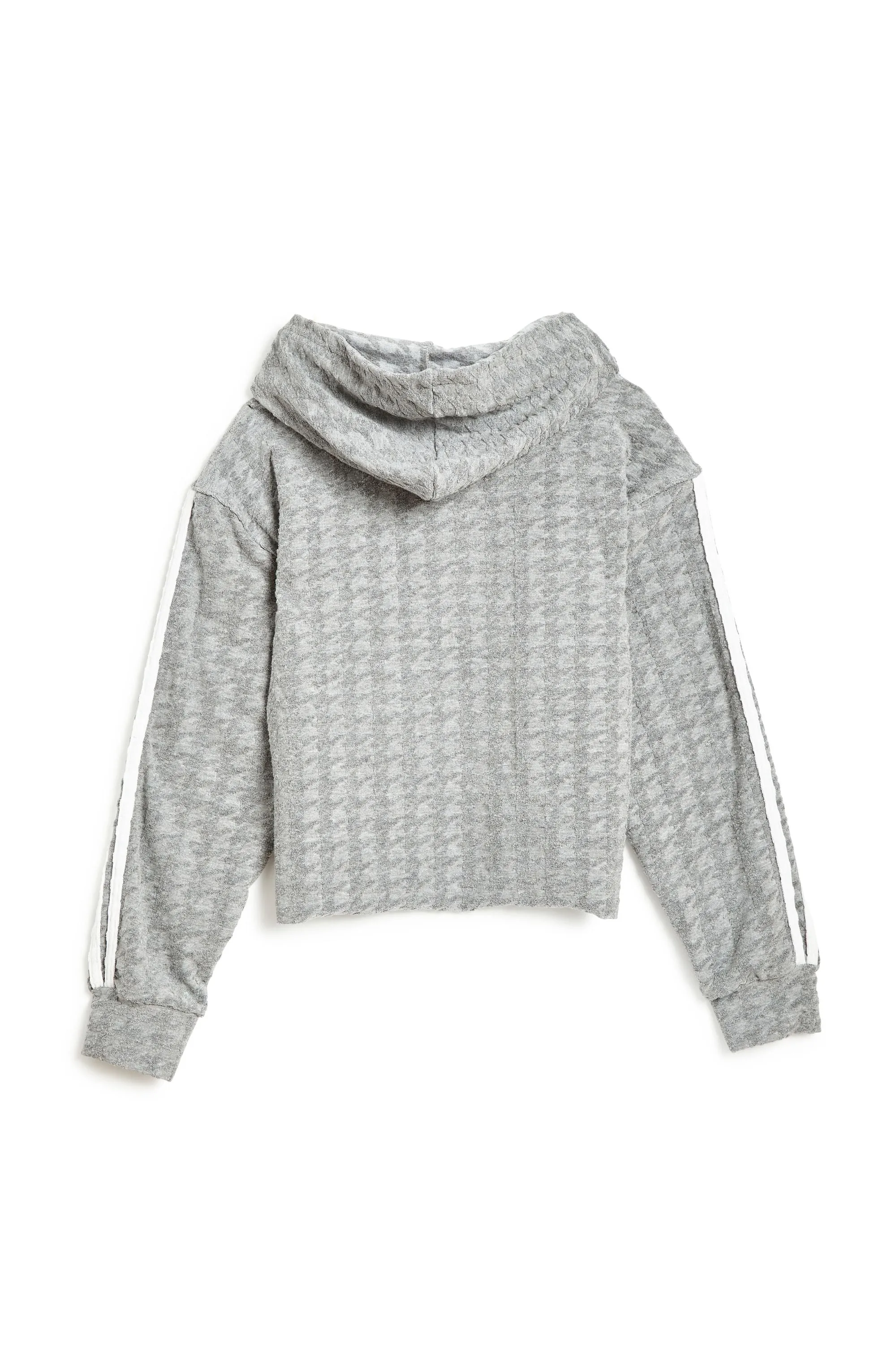 Embossed Houndstooth French Terry Hoodie