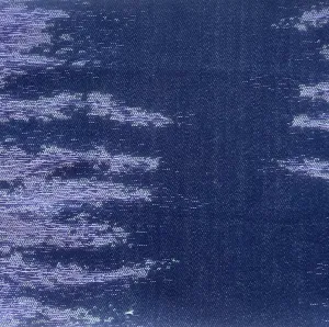 Embroidered Lavender Flames Cotton Denim (Made in Italy)