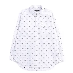 ENGINEERED GARMENTS TAB COLLAR SHIRT WHITE TRUMPET EMBROIDERY BROADCLOTH