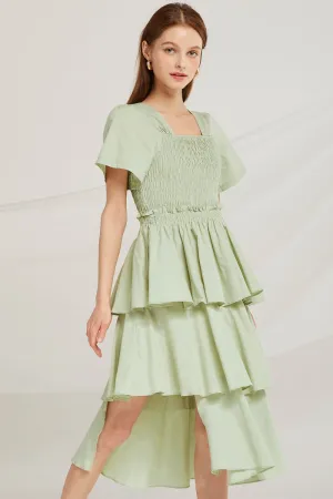 Erika Tiered Ruffle Smock Dress