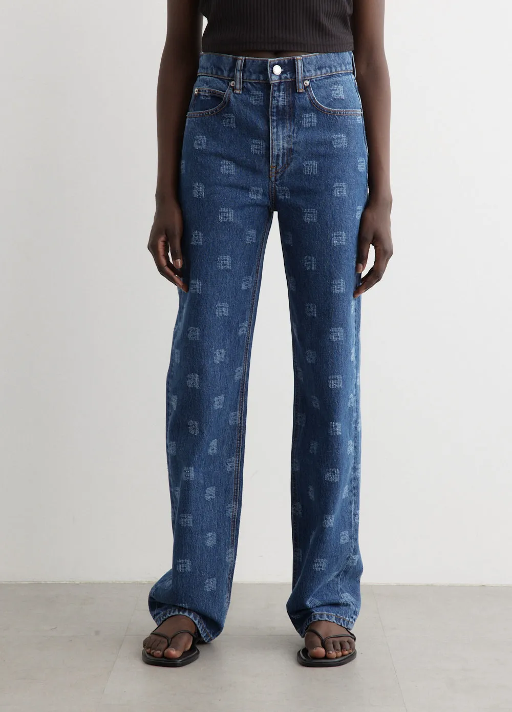 Ez Mid Rise Relaxed Straight Jeans