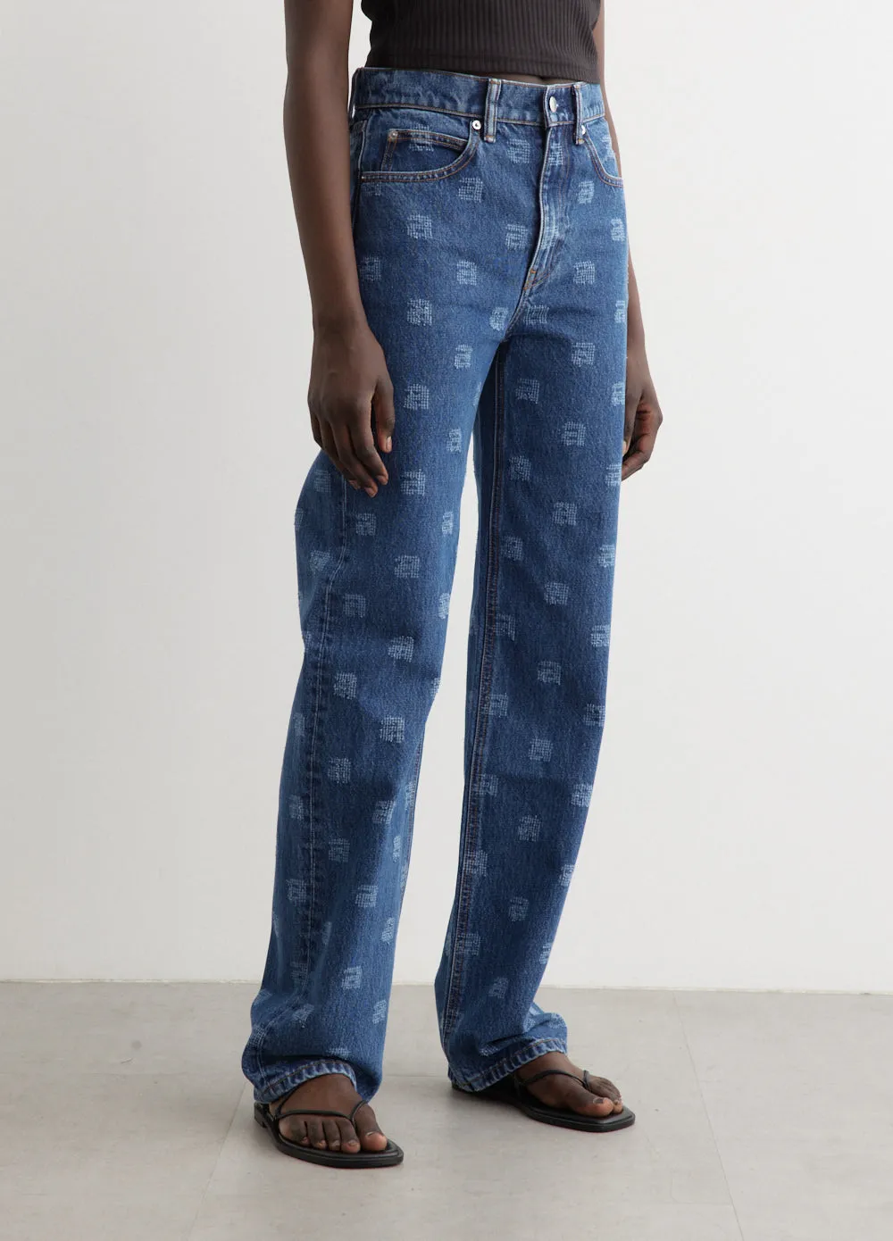 Ez Mid Rise Relaxed Straight Jeans