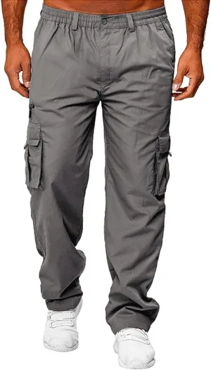GIERIDUC Mens Cargo Sweatpants Casual Pantalones De Deporte De Hombre Mens White Sweatpants Large Joggers with Zip Pockets