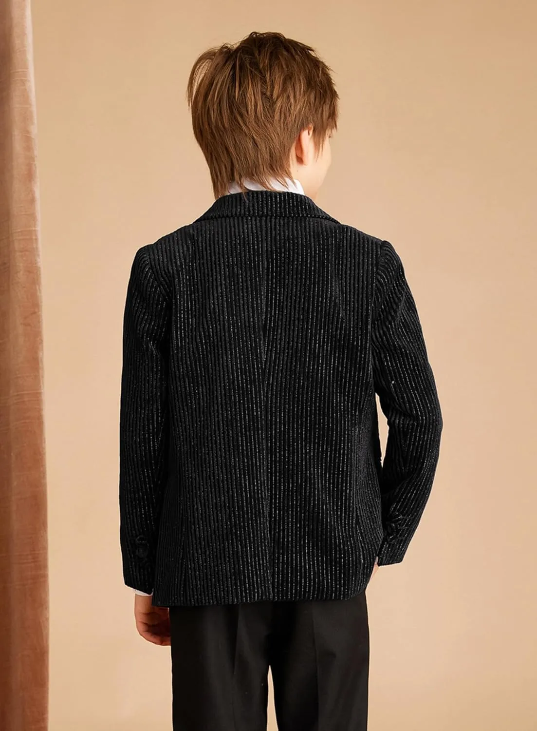 GRACE KARIN Boys Velvet Blazers Slim Fit Suit Jacket Formal Blazer for Party Prom5-12Y