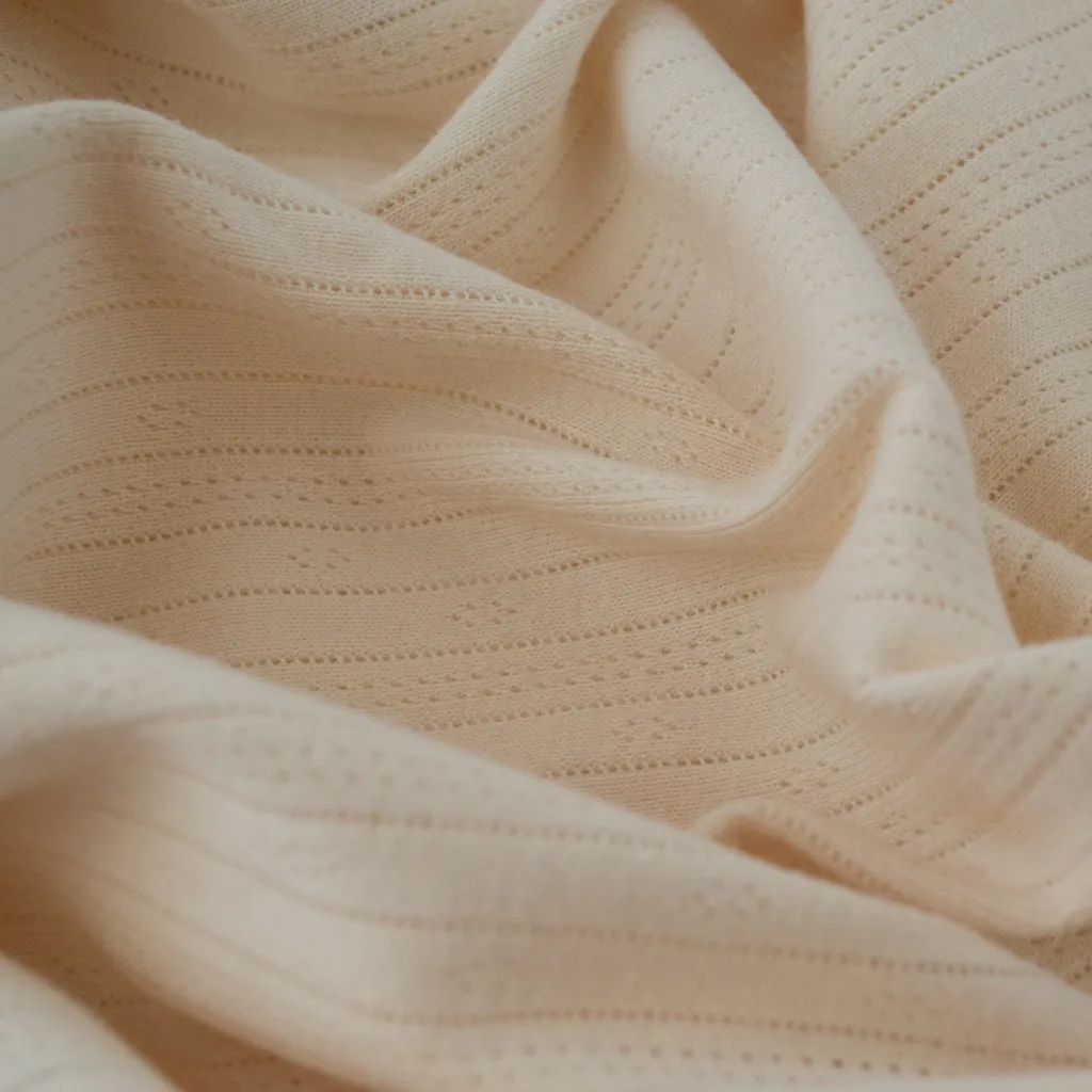 Heavy Pointelle Cotton Jersey - Cream