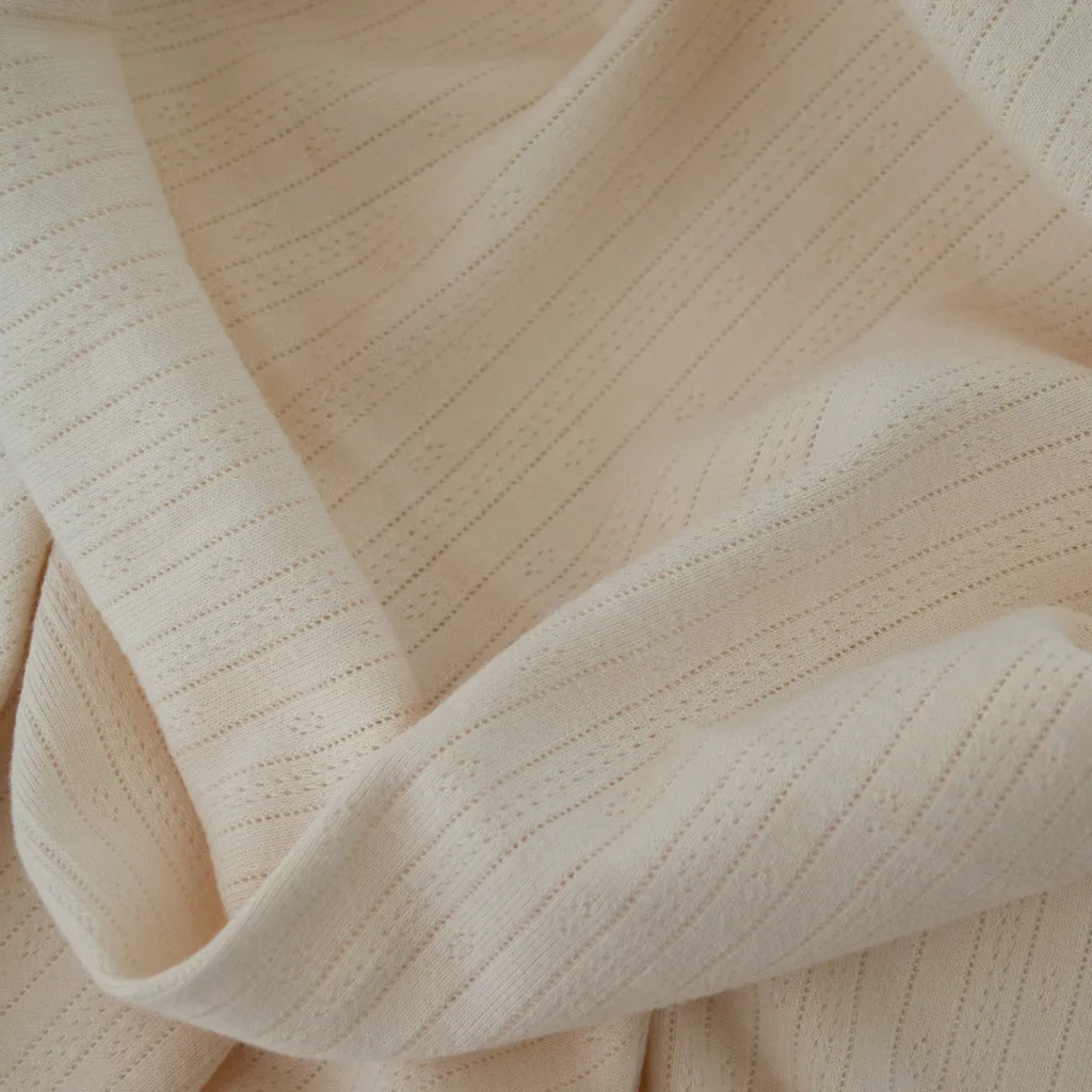 Heavy Pointelle Cotton Jersey - Cream