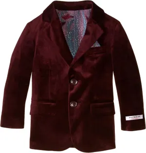 Isaac Mizrahi Little Boys' Single-Breasted Velvet Blazer