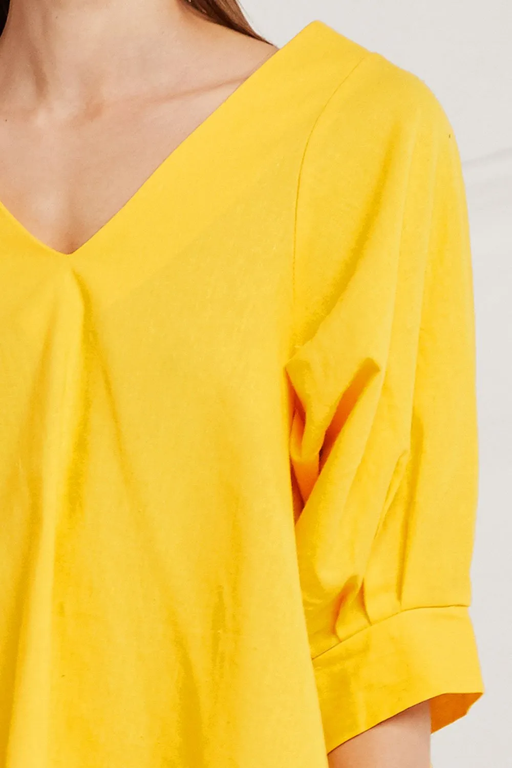Isabella V-Neck Puff Sleeve Dress