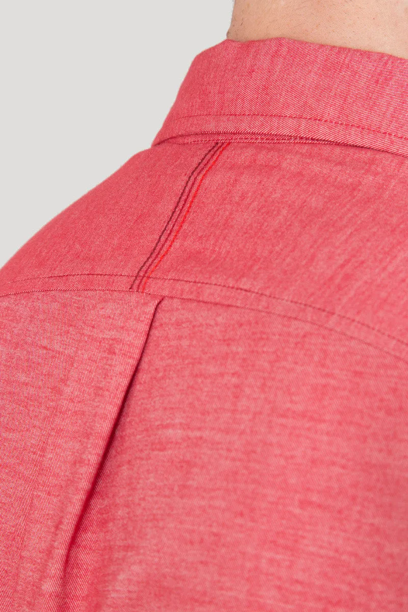 Italian Flannel Button Down - Red