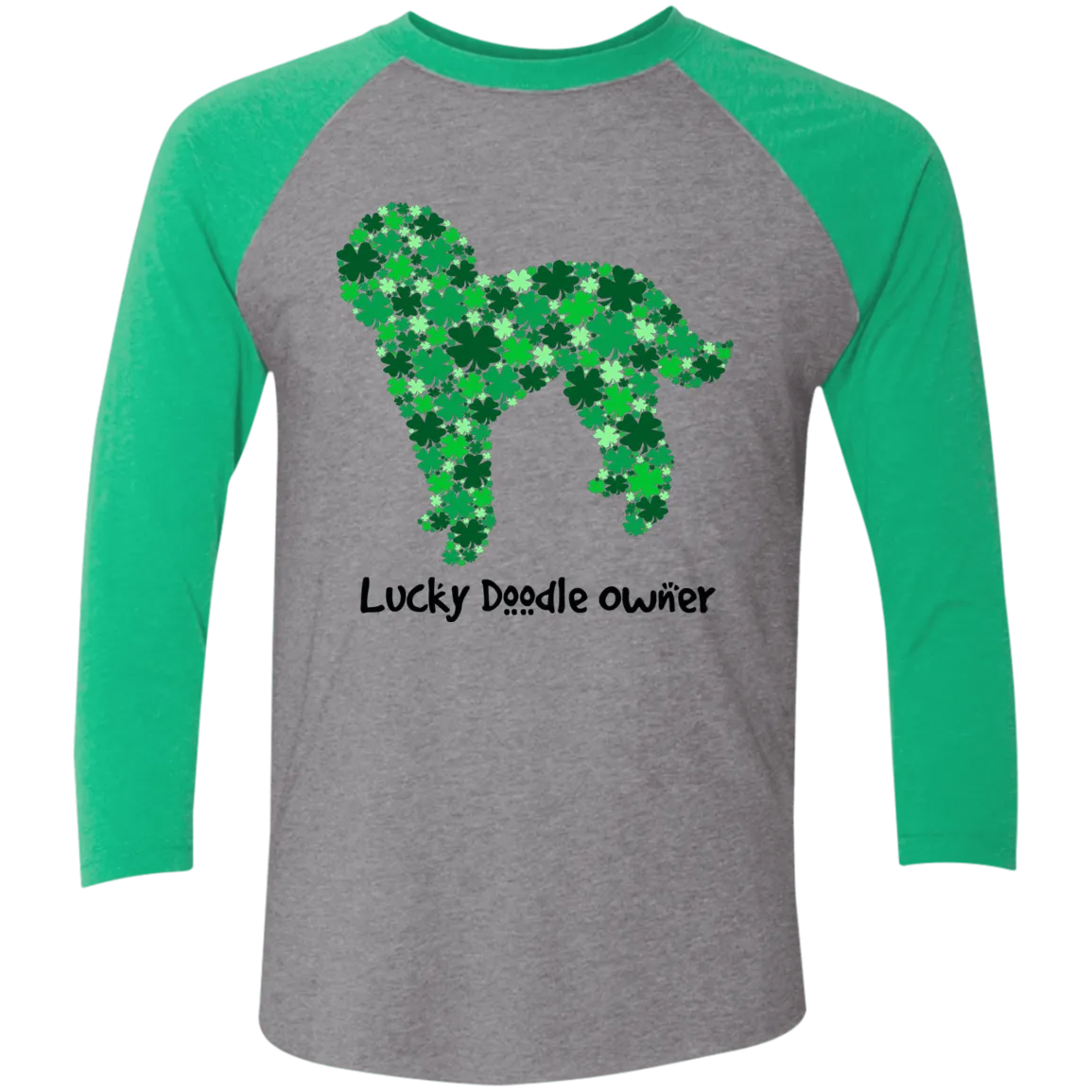Lucky Doodle Tri-Blend 3/4 Sleeve Baseball Raglan T-Shirt