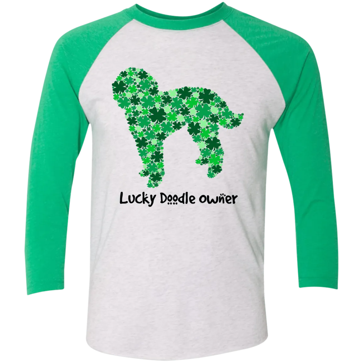 Lucky Doodle Tri-Blend 3/4 Sleeve Baseball Raglan T-Shirt