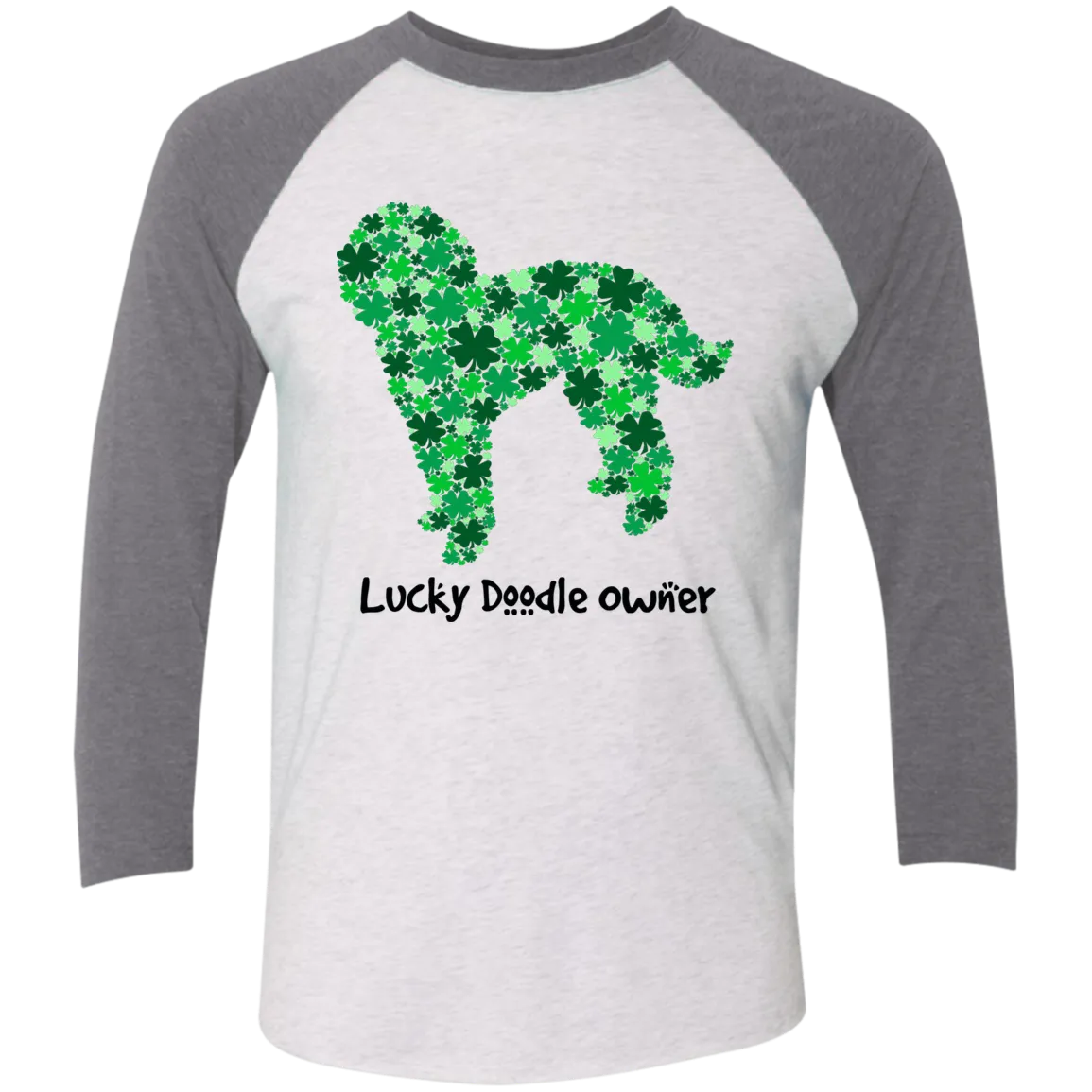 Lucky Doodle Tri-Blend 3/4 Sleeve Baseball Raglan T-Shirt
