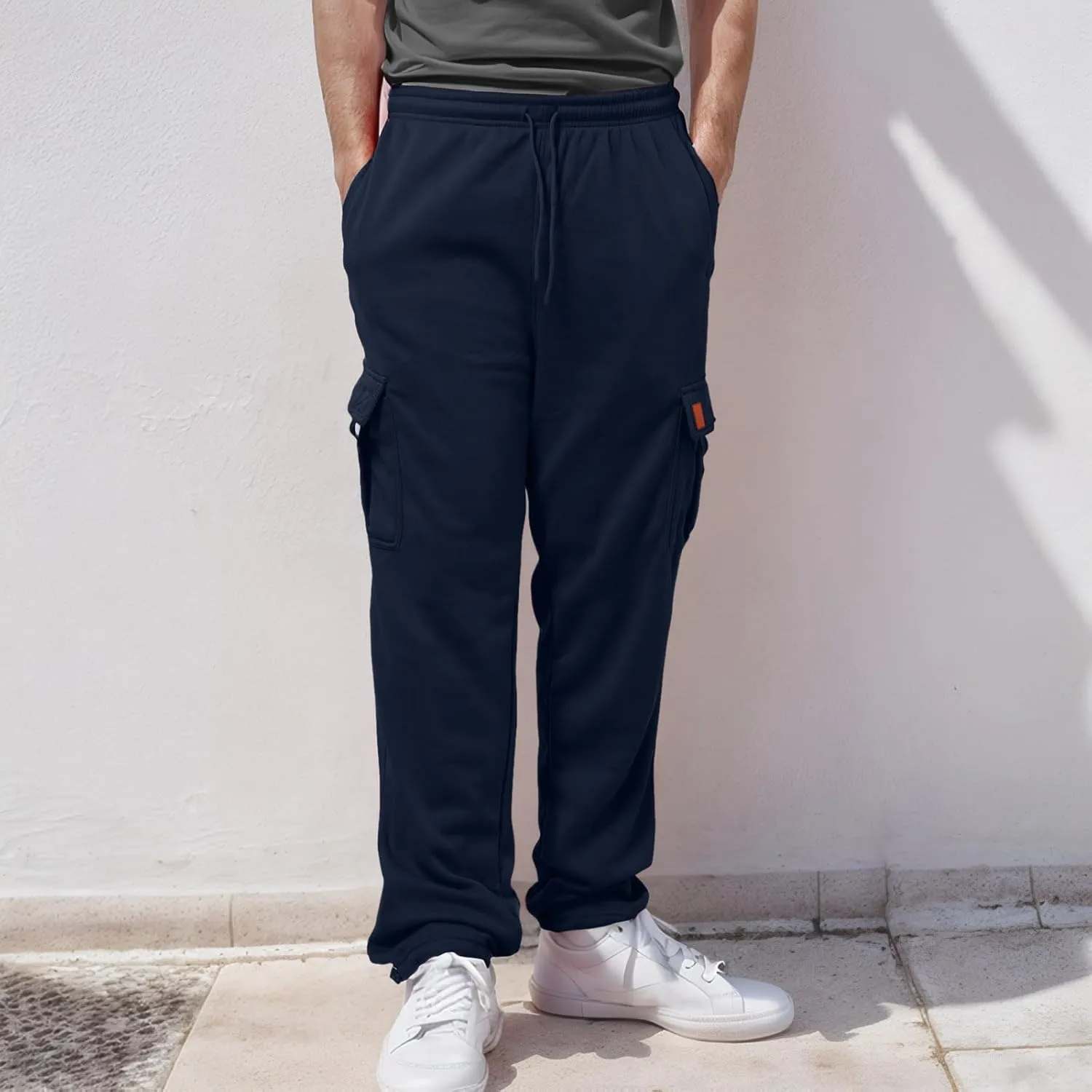 Male Fashion Fitness Trousers Loose Fit Hiking Joggers Outdoor Wearing Pants with Pockets Overalls Gym Sweatpants