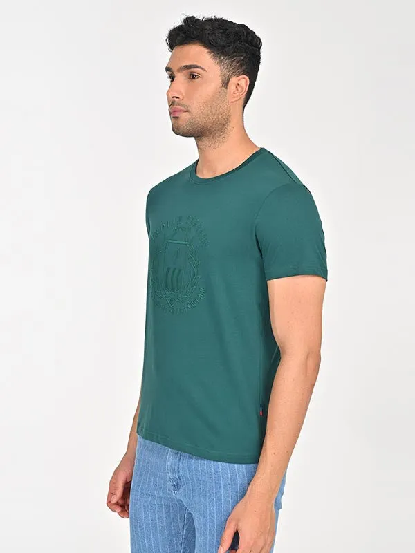 Men Embroidered Graphic Crew Neck T-Shirt