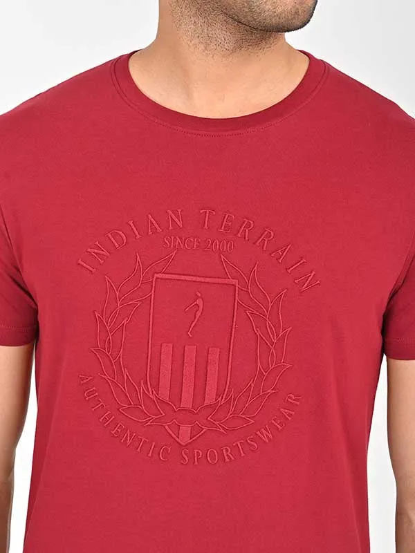 Men Embroidered Graphic Crew Neck T-Shirt