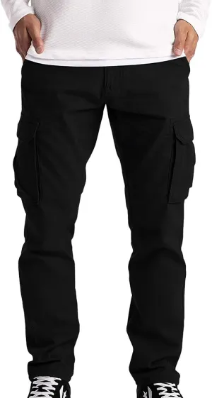 MenS Cargo Pants Fashion Athletic Slim Fit Joggers Gym Sweatpants with Pockets Hiking Outdoor Trousers Overalls