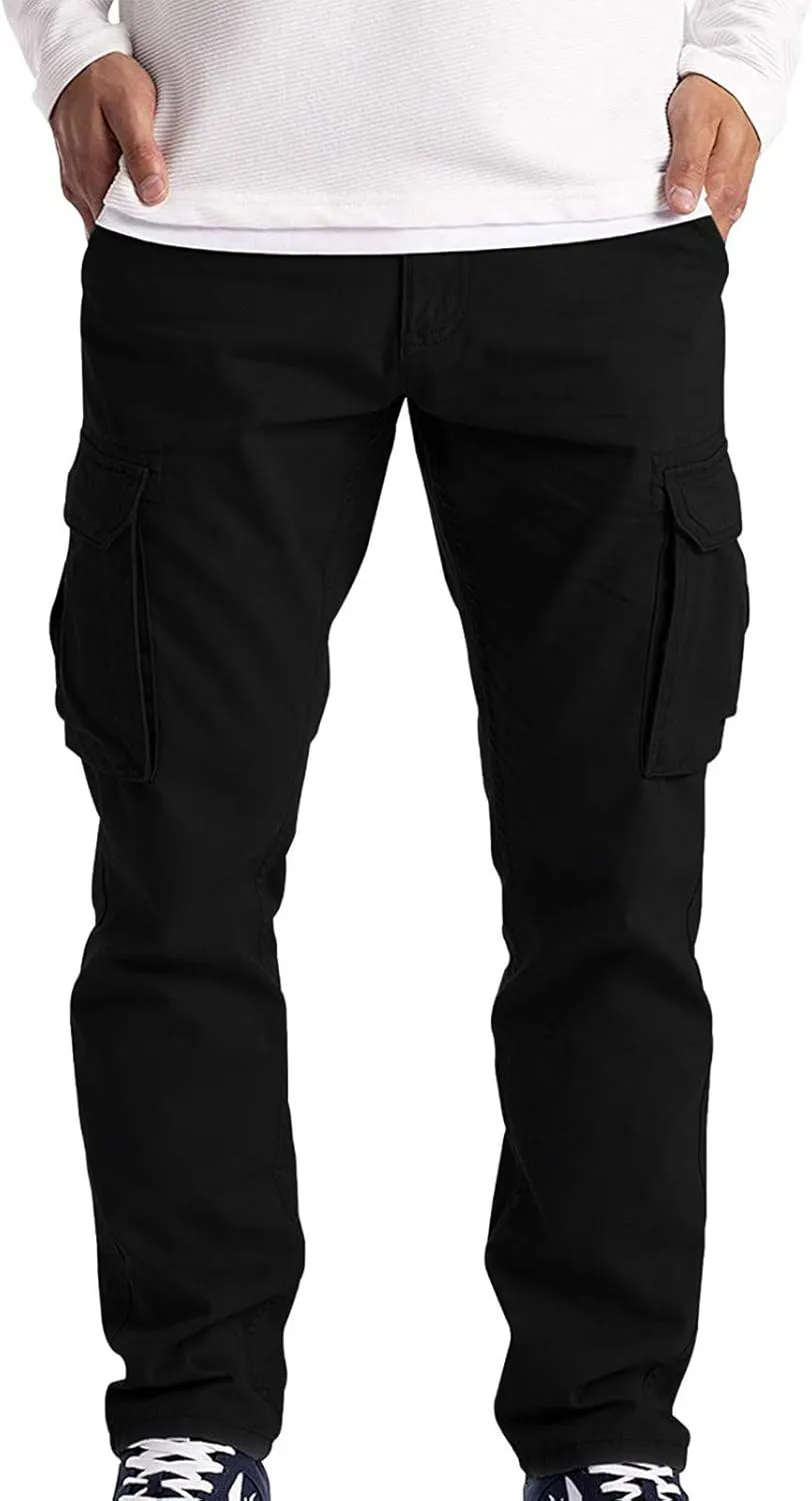 MenS Cargo Pants Fashion Athletic Slim Fit Joggers Gym Sweatpants with Pockets Hiking Outdoor Trousers Overalls