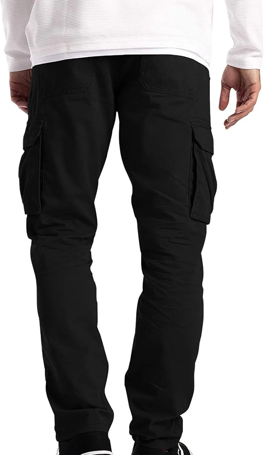 MenS Cargo Pants Fashion Athletic Slim Fit Joggers Gym Sweatpants with Pockets Hiking Outdoor Trousers Overalls