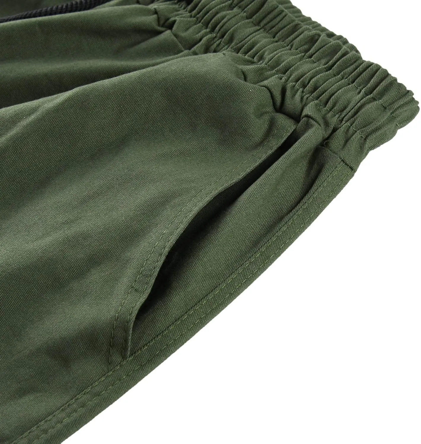 Men's Cargo Pants Slim Fit Drawstring Joggers Hiking Trousers Multi Pockets Twill Chino Pants Sports Overalls